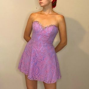 Bejewelled Corset-Boned Mini Dress